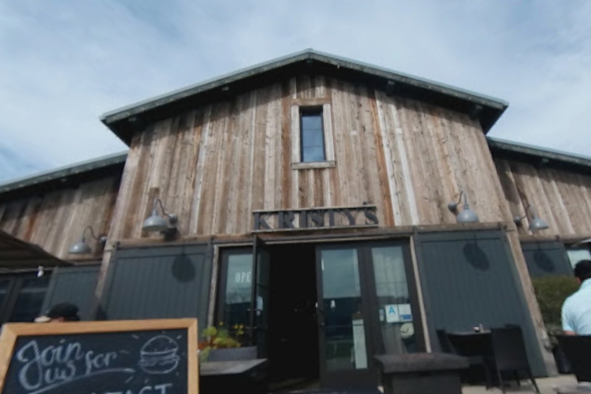 Kristy’s wood-plank storefront with KRISTY’S lettering at Trancas Country Market, Malibu
