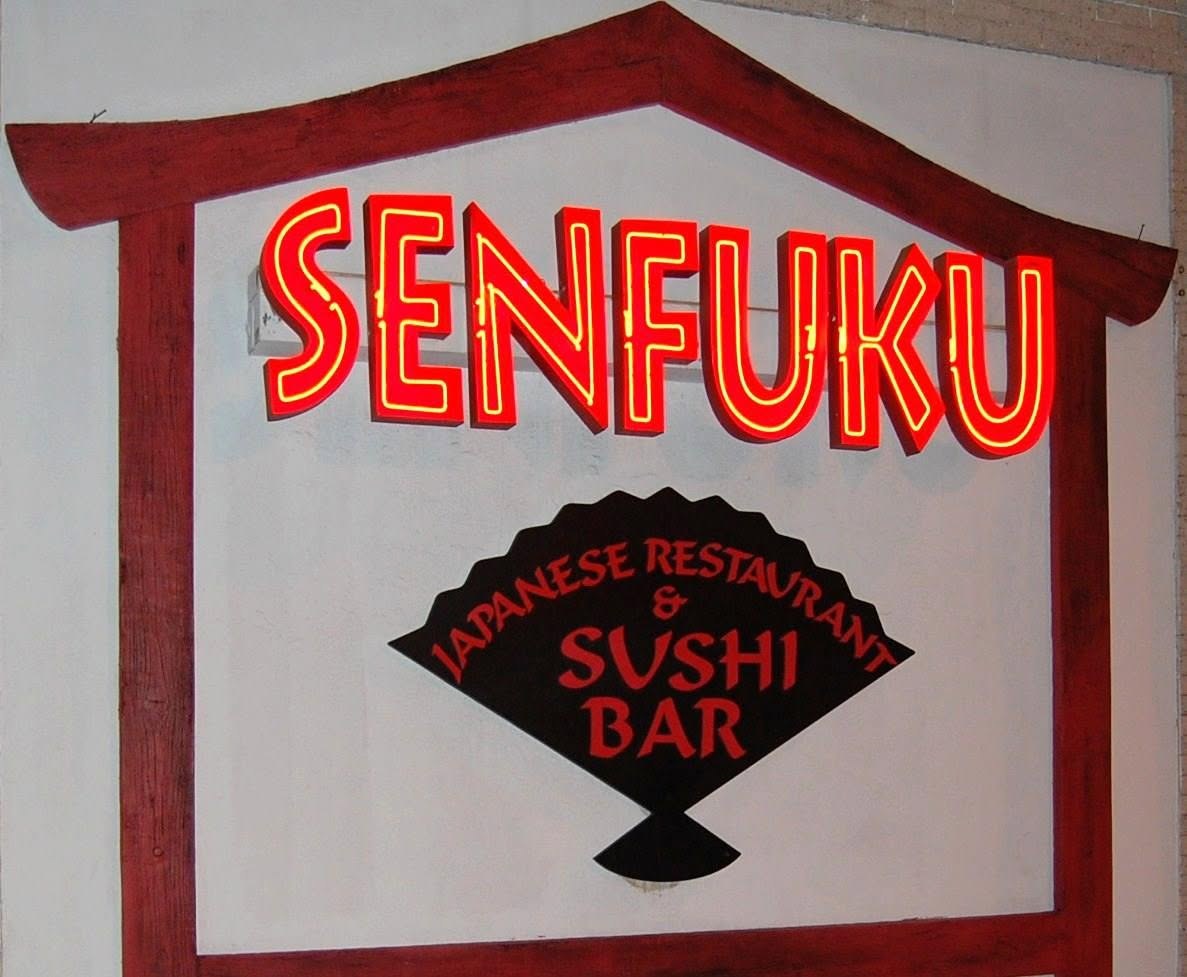Senfuku Japanese Restaurant exterior signage on Sixth Street, San Pedro