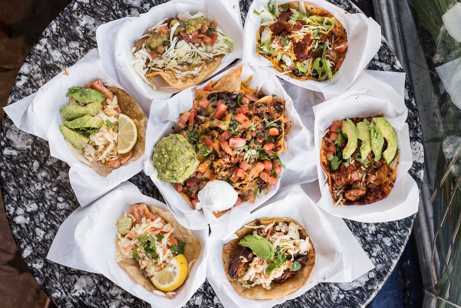 Sky’s Gourmet Tacos full-service dining room on Pico Boulevard, Mid-City